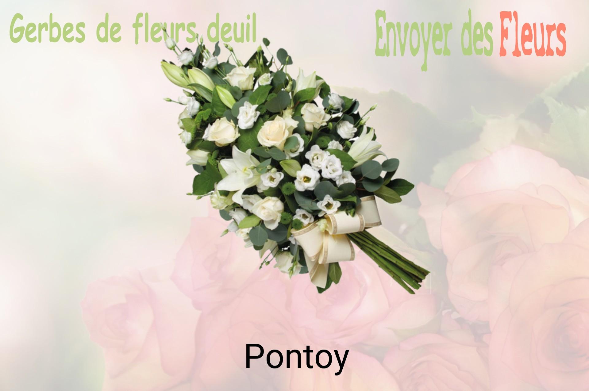 Gerbe de fleurs de deuil livrée à Pontoy